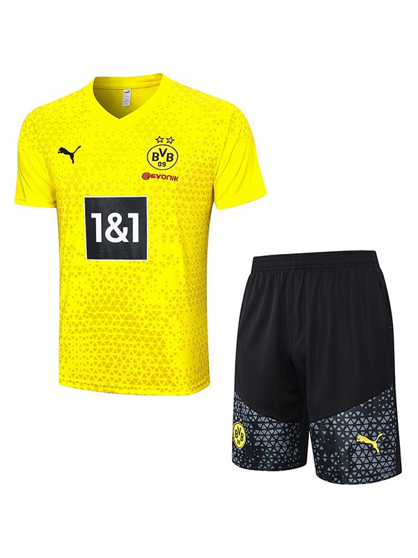 Borussia Dortmund maillot d'entraînement uniforme de sport maillot de football pour hommes kit jaune de sport de football haut t-shirt 2023-2024